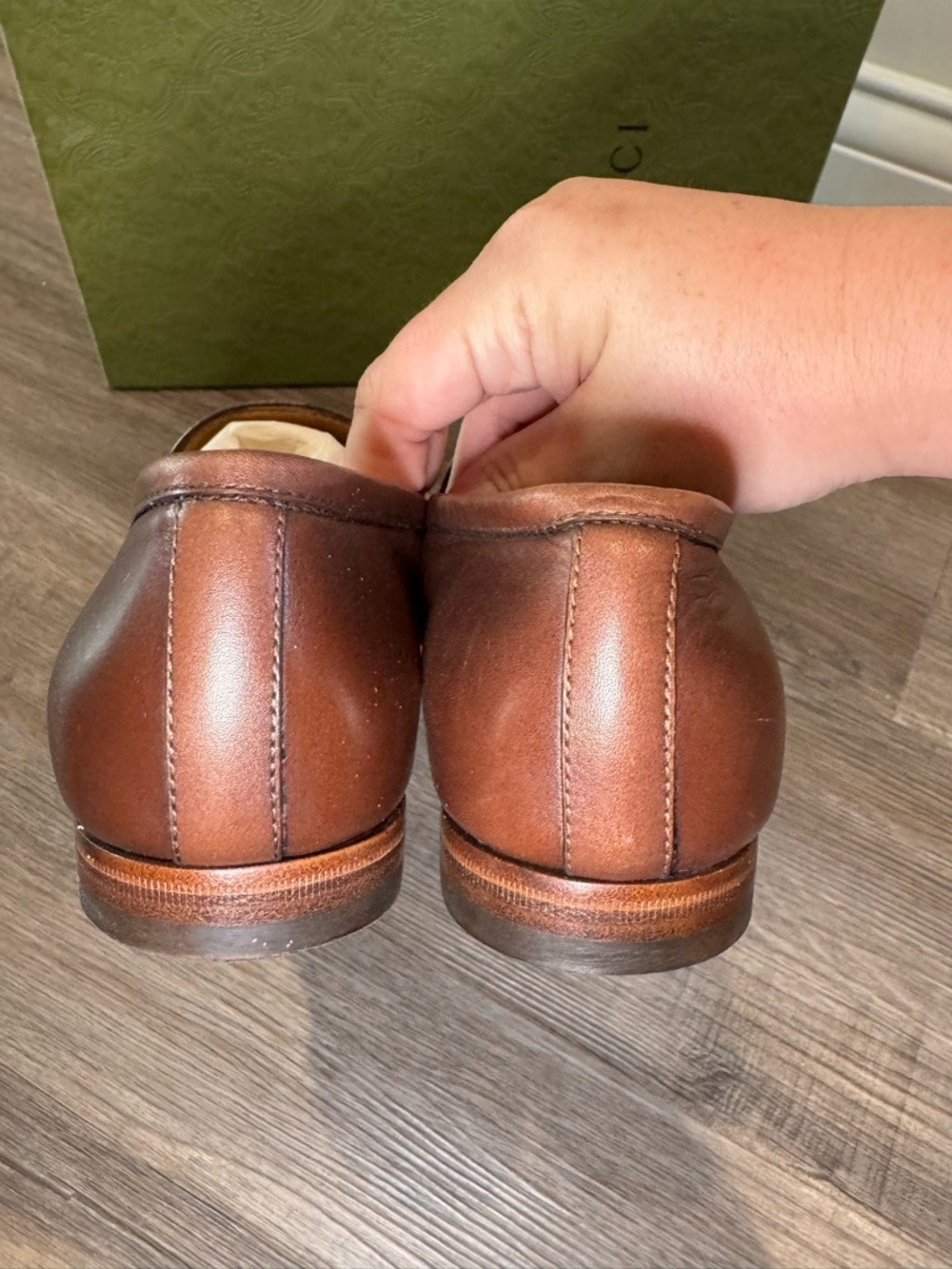 Gucci Jordaan Horsebit Leather Loafers in Brown - Picture 6 of 16